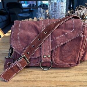 Suede free people crossbody purse